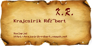 Krajcsirik Róbert névjegykártya