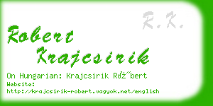 robert krajcsirik business card